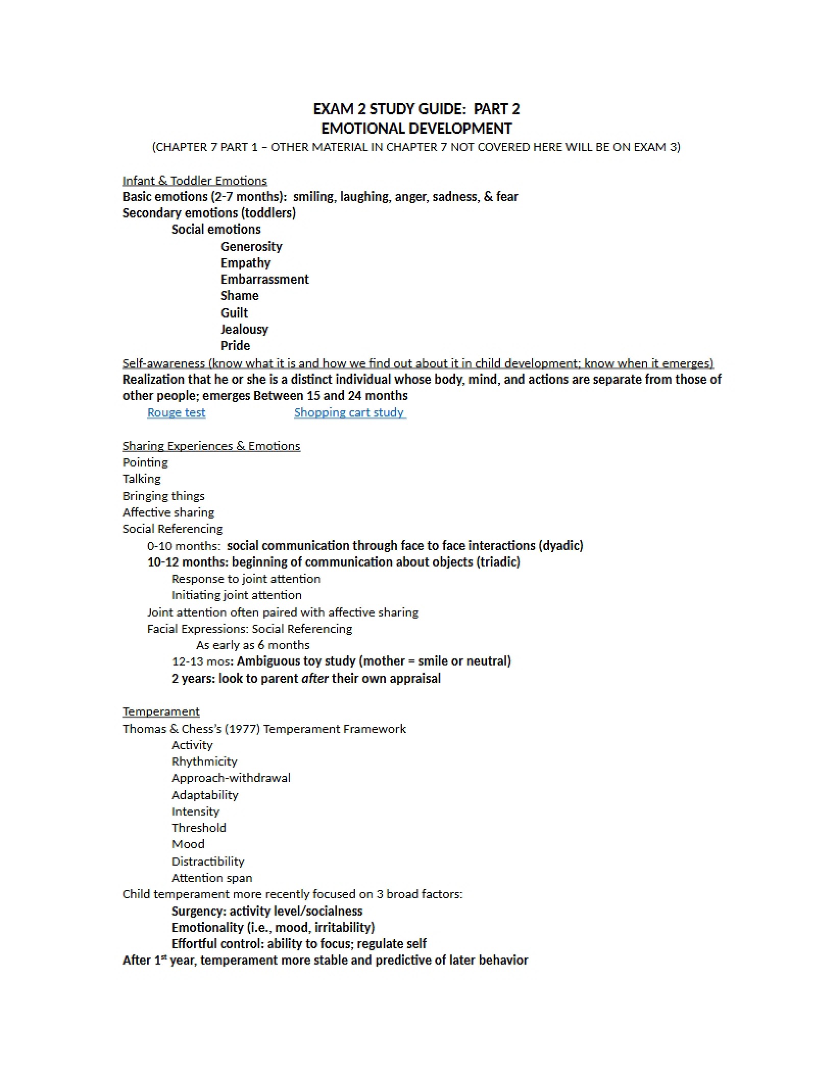 Part Two Exam 2 Study Guide