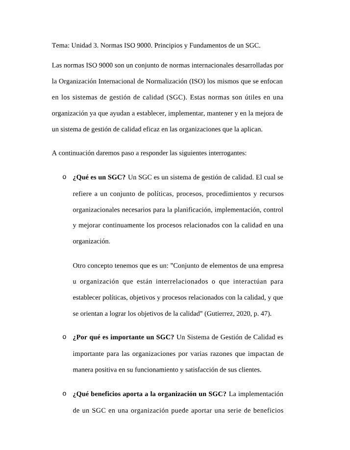 Foro de la Unidad 3