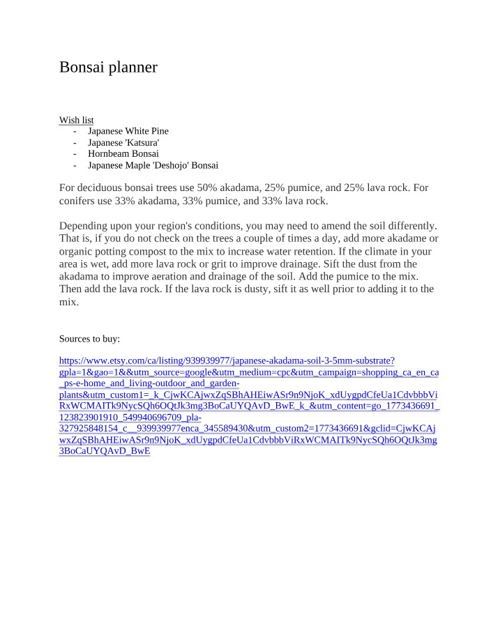 Bonsai Project Planner