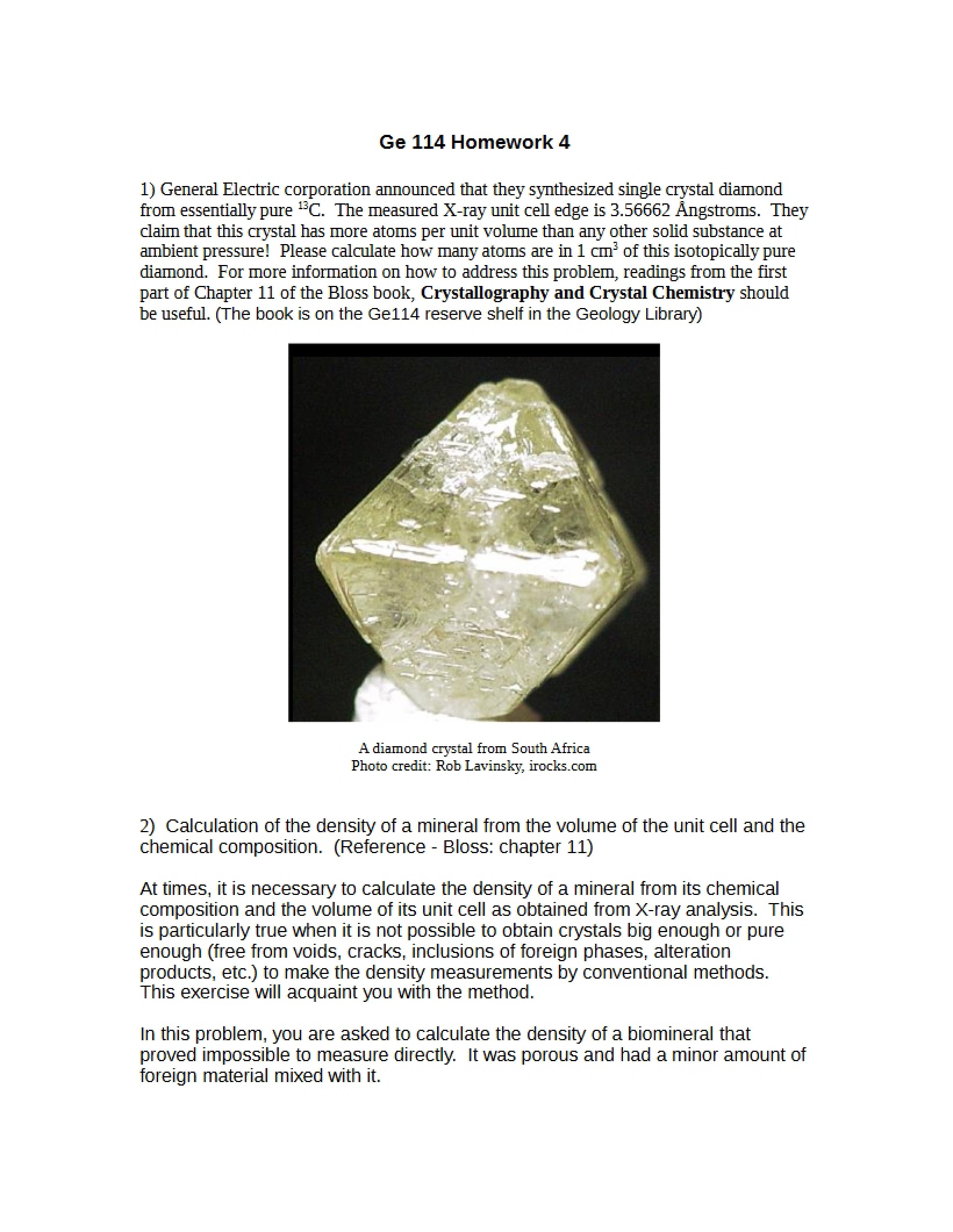 Mineralogy Assignment 4
