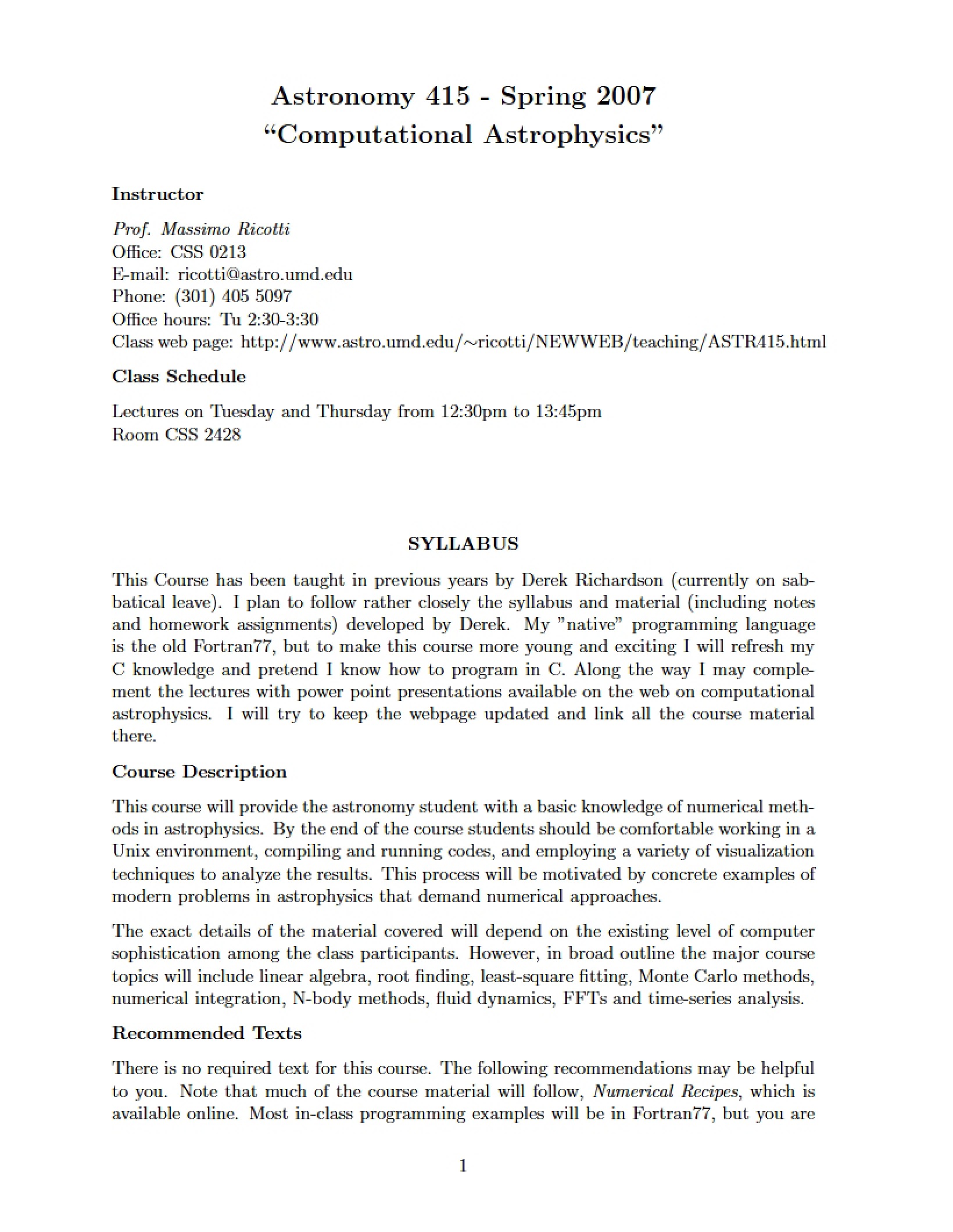 Course Syllabus