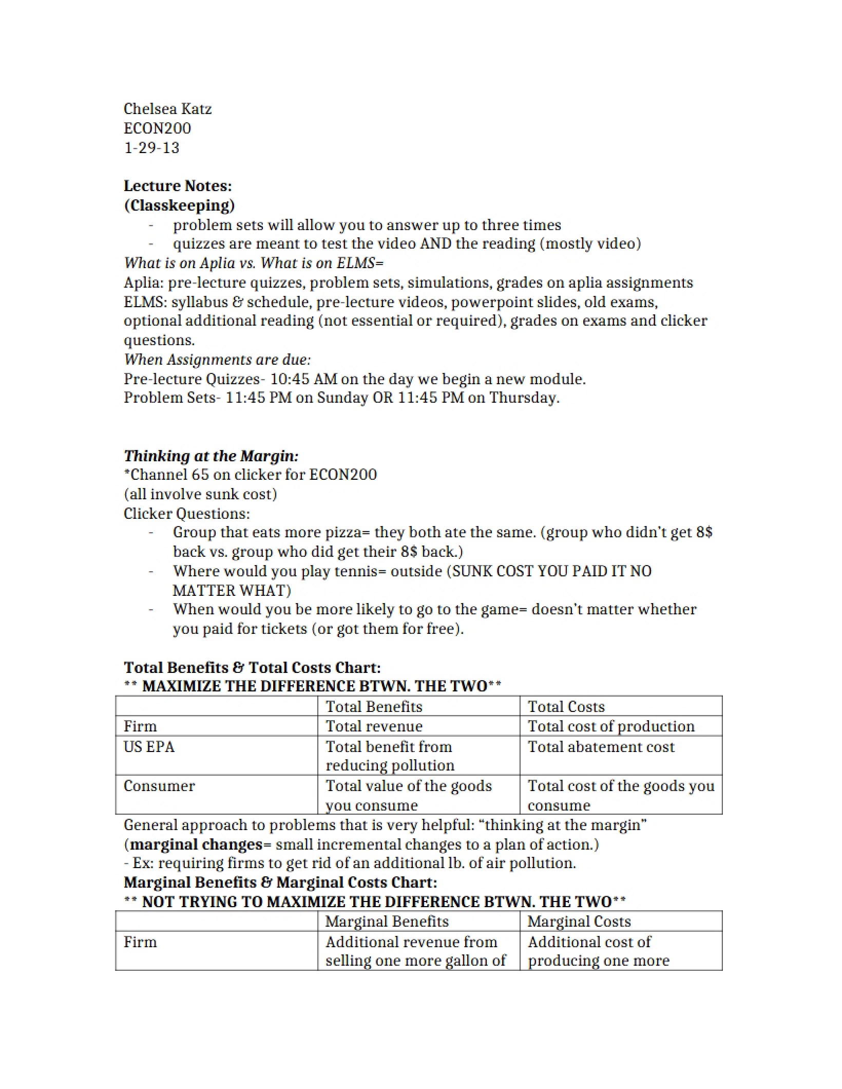 Classkeeping Lecture Notes
