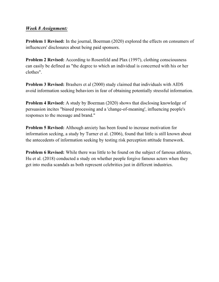 Assignment for Week 8