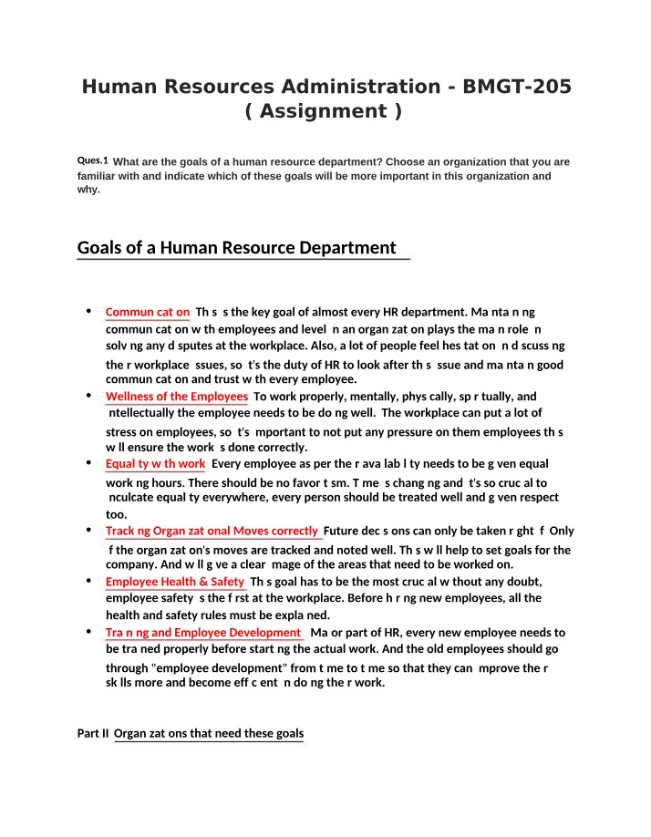 BMGT205 Assignment