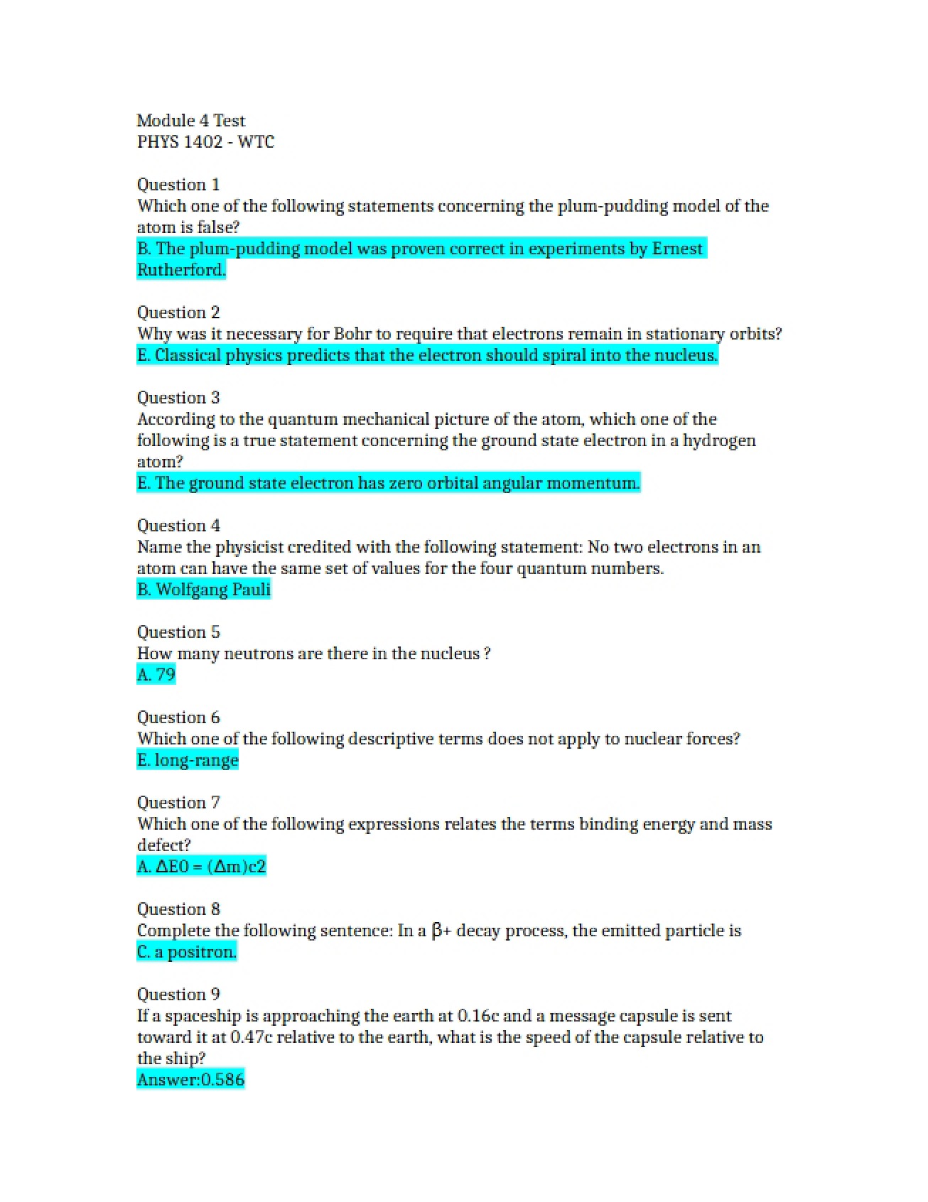 Module 4 Test - 2 Pages