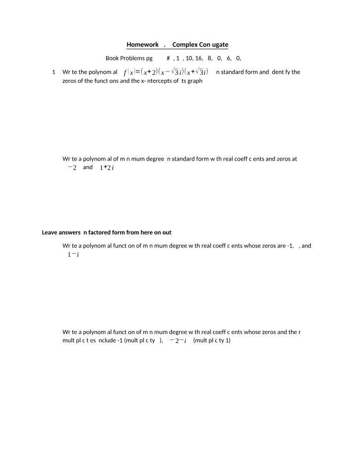 Complex Conjugate - Homework 2.5