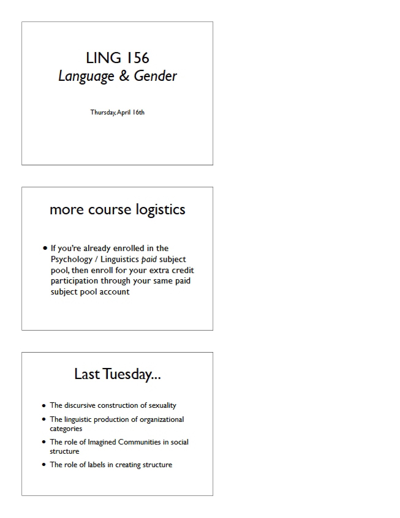 Dynamics of Language & Gender