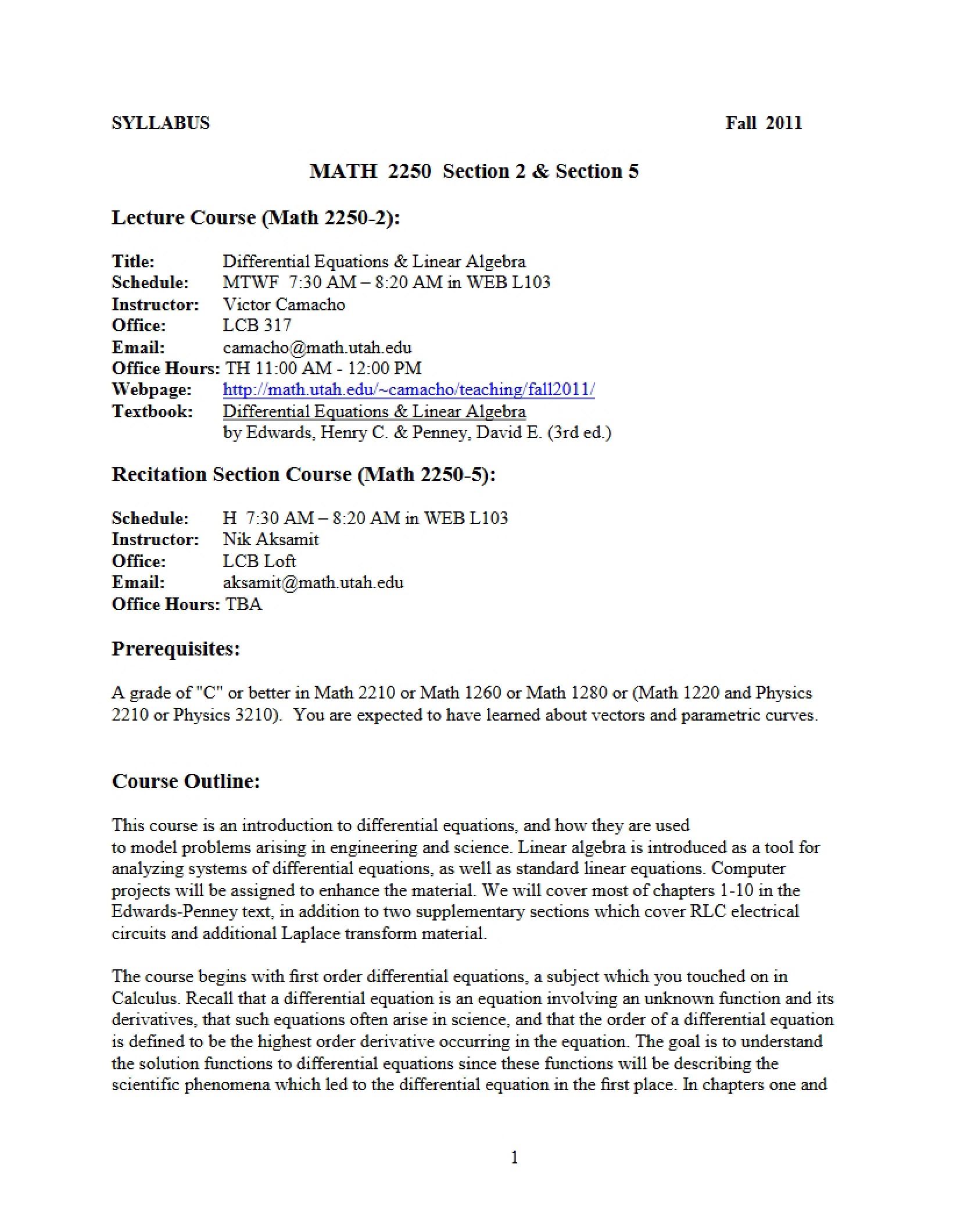 Course Outline