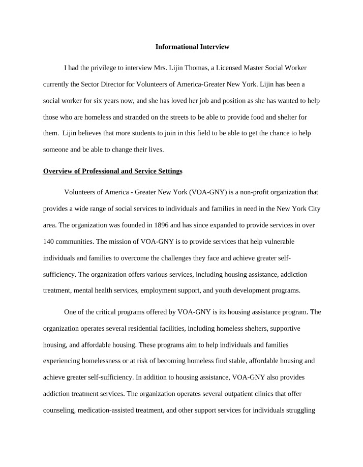 Impact of Social Work Volunteers in New York City