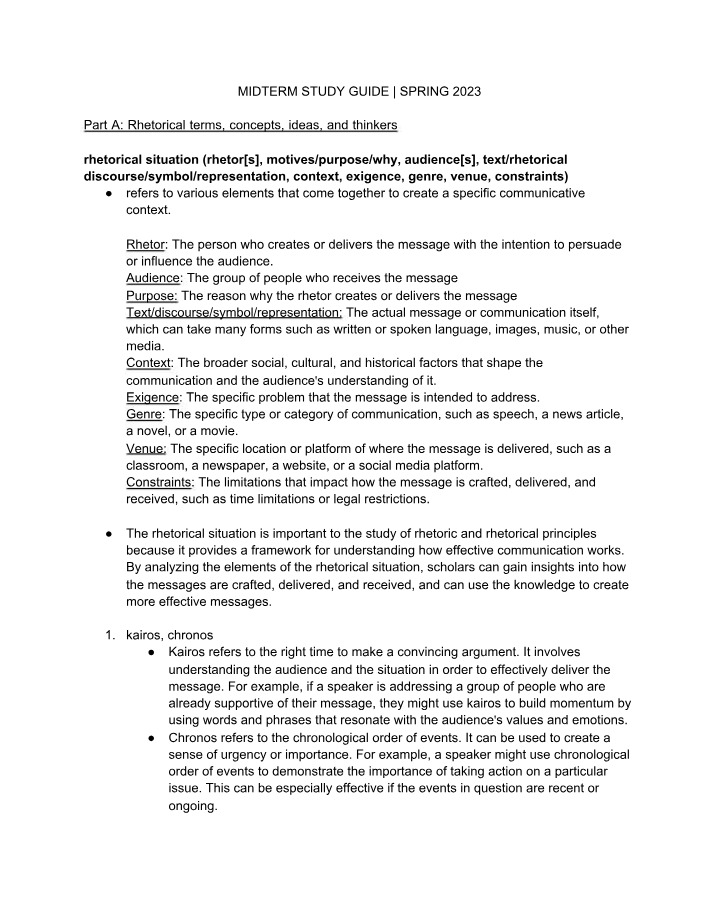Rhetorical Terms and Principles for Effective Communication
