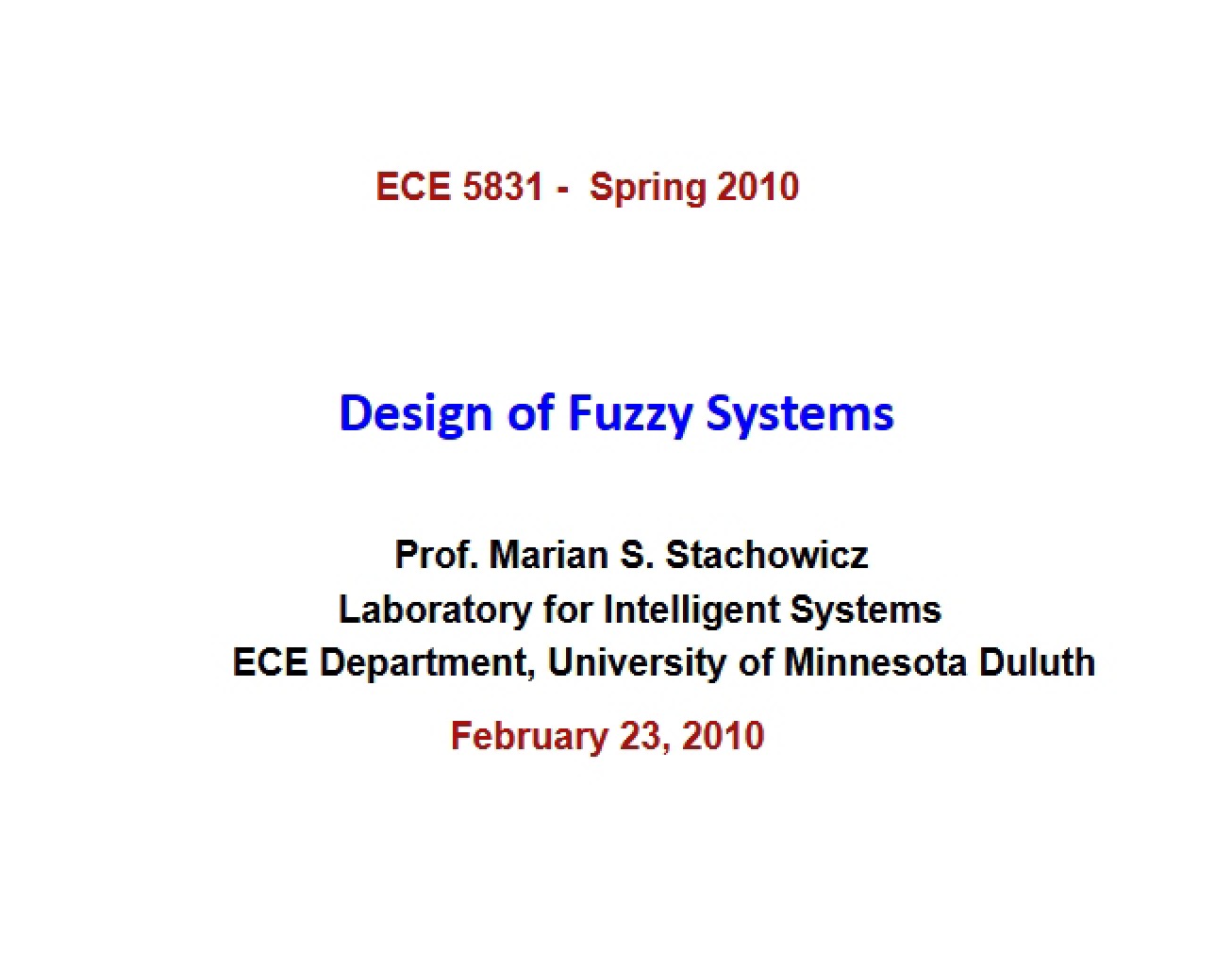 Fuzzy System Design