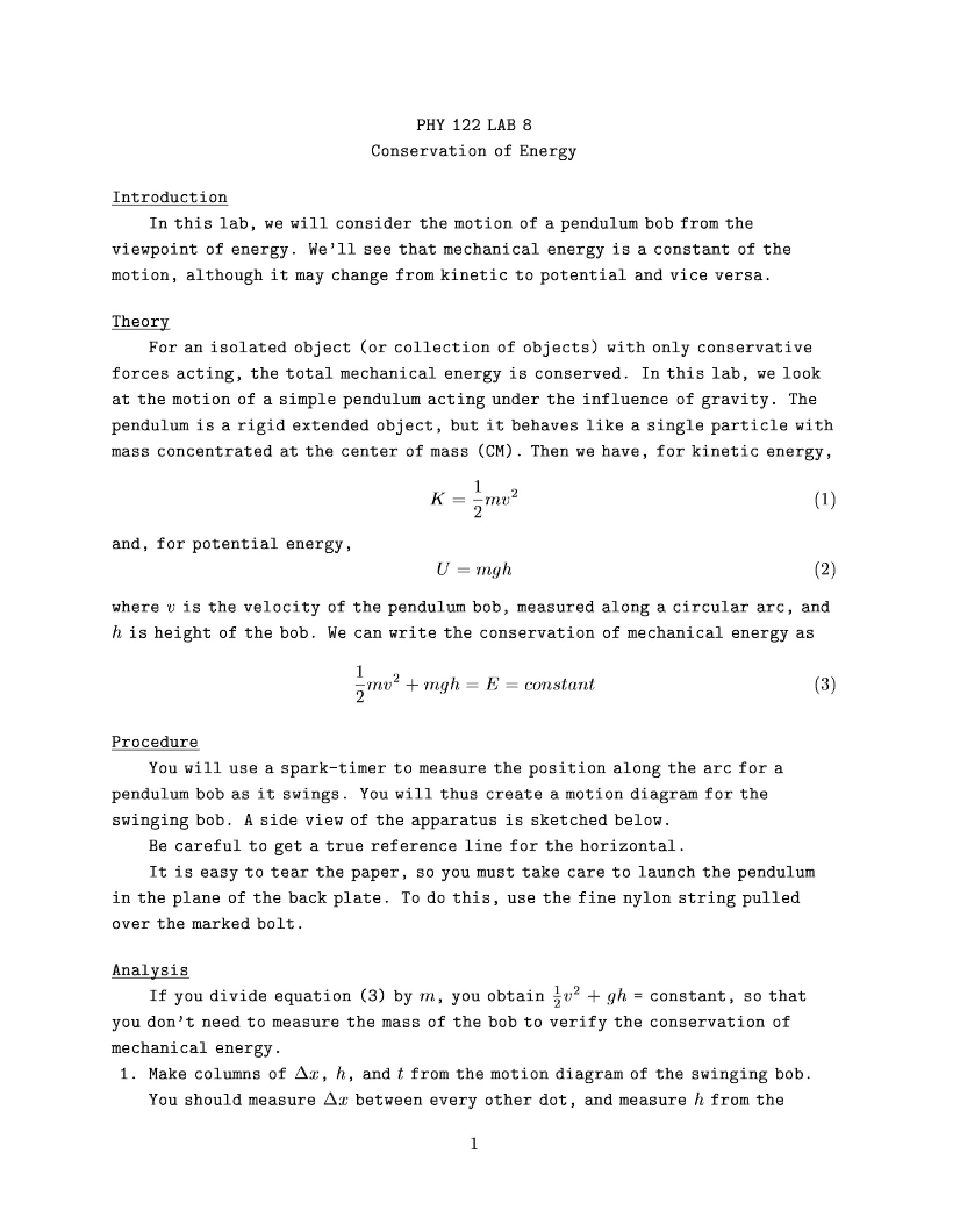 Energy Conservation Lab