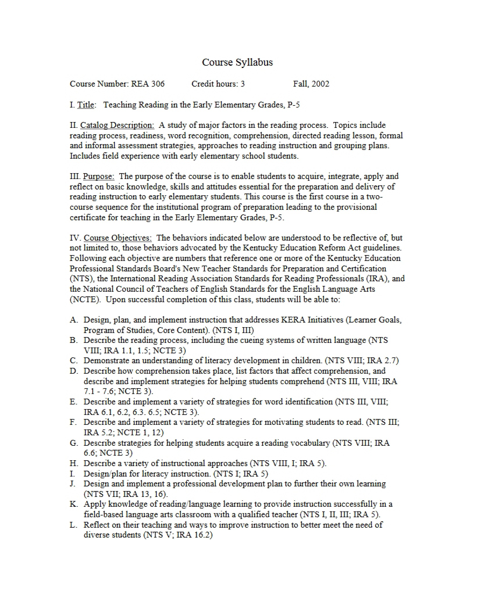 Syllabus - REA 306