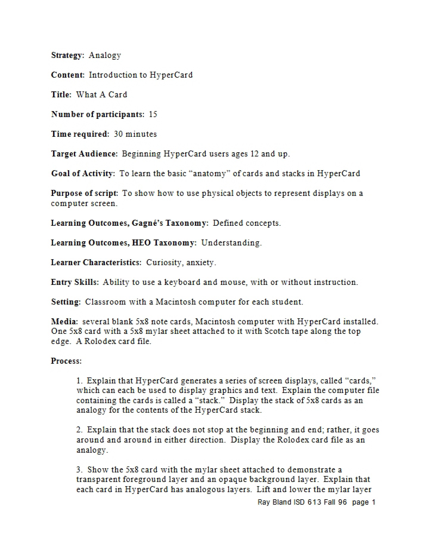 ISD Six-One-Three Course Material