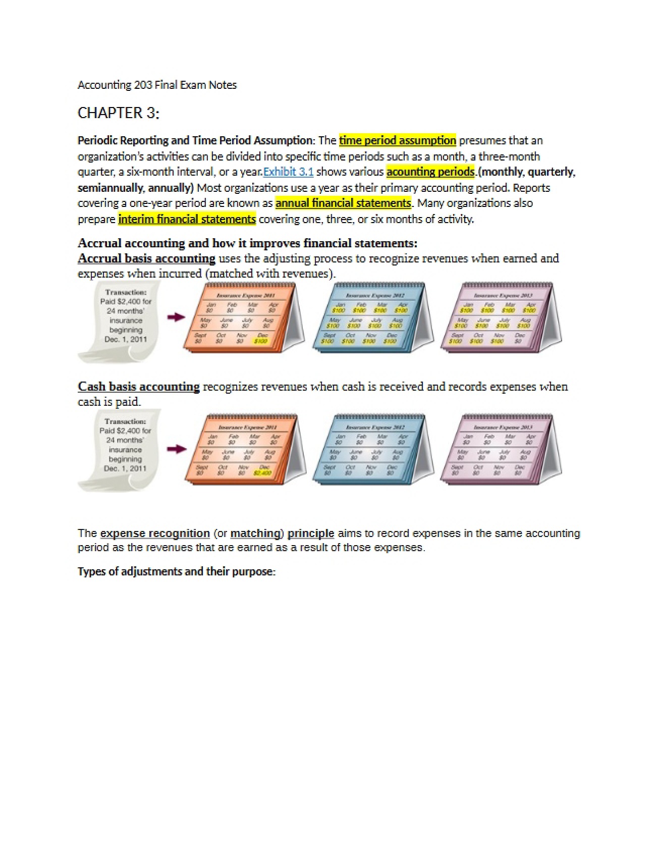 Notes for Accounting 203 Final Exam