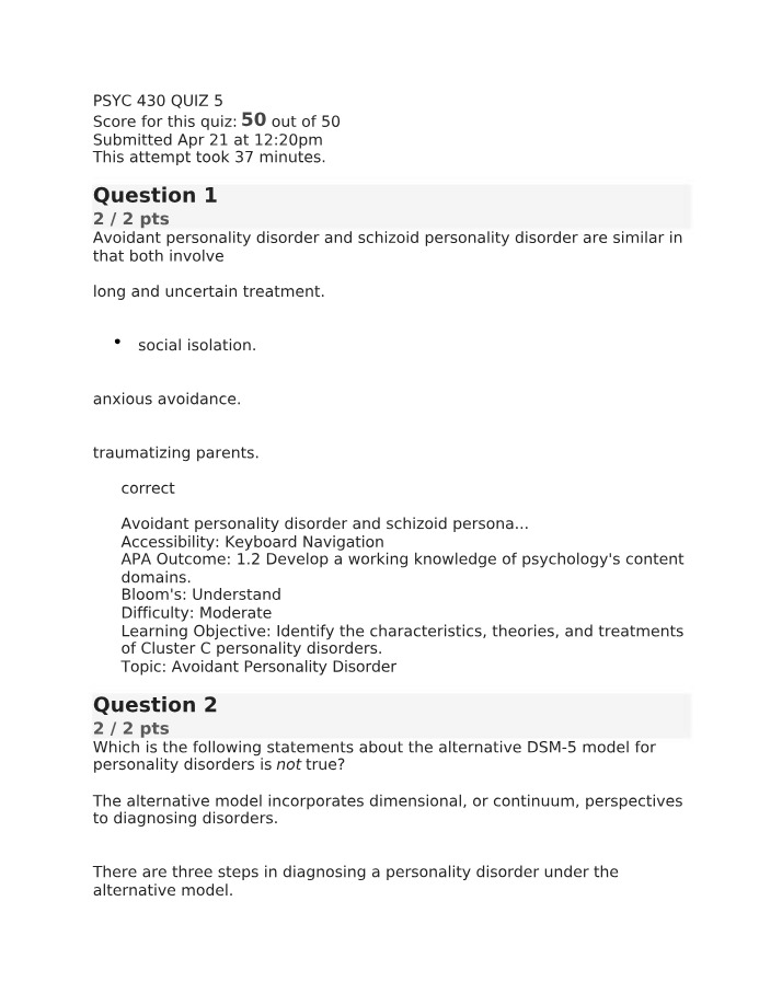 Quiz 5 for PSYC 430