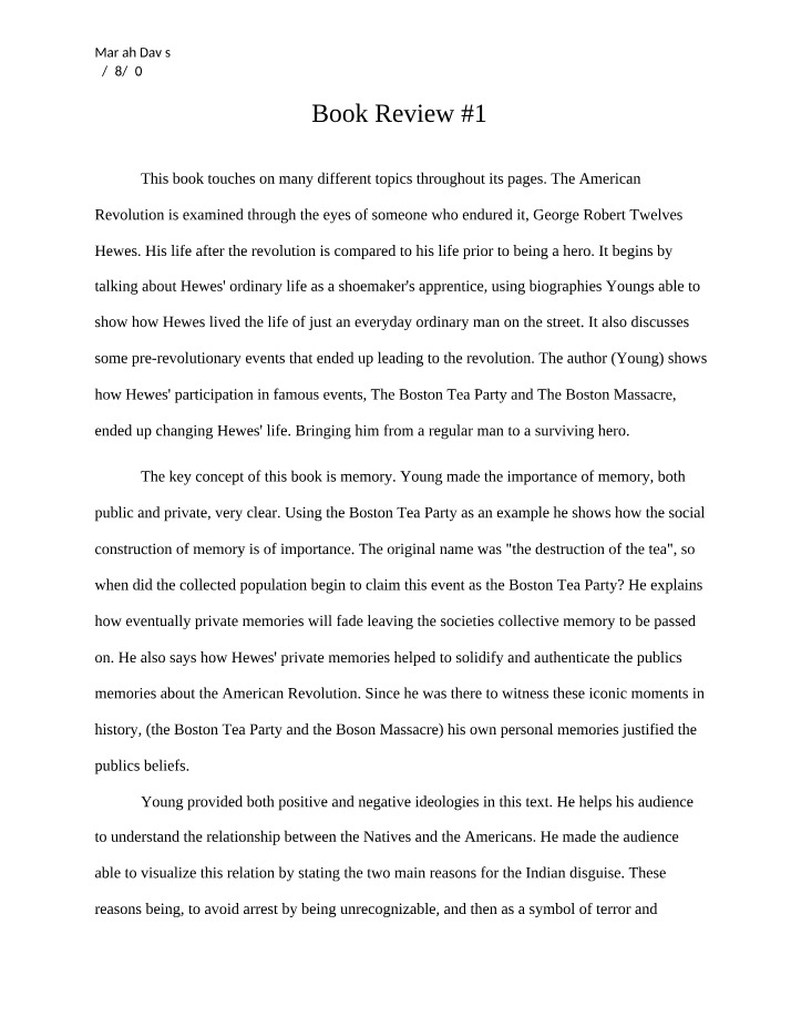 Book Review One