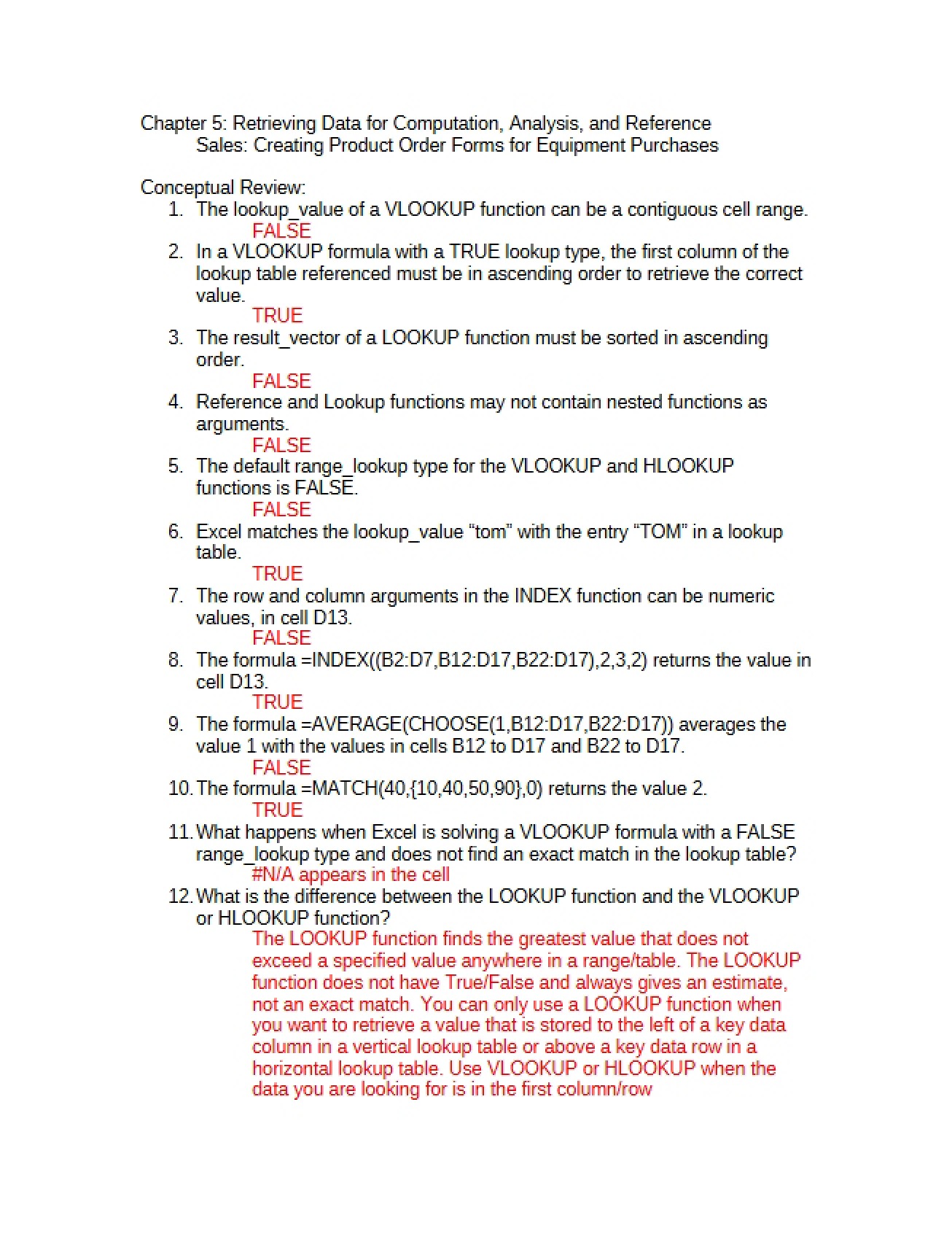 Spreadsheets Chapter 5 - Part 2