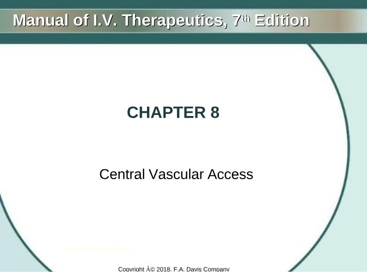 Chapter 8 - Manual of I.V. Therapeutics, 7th Edition
