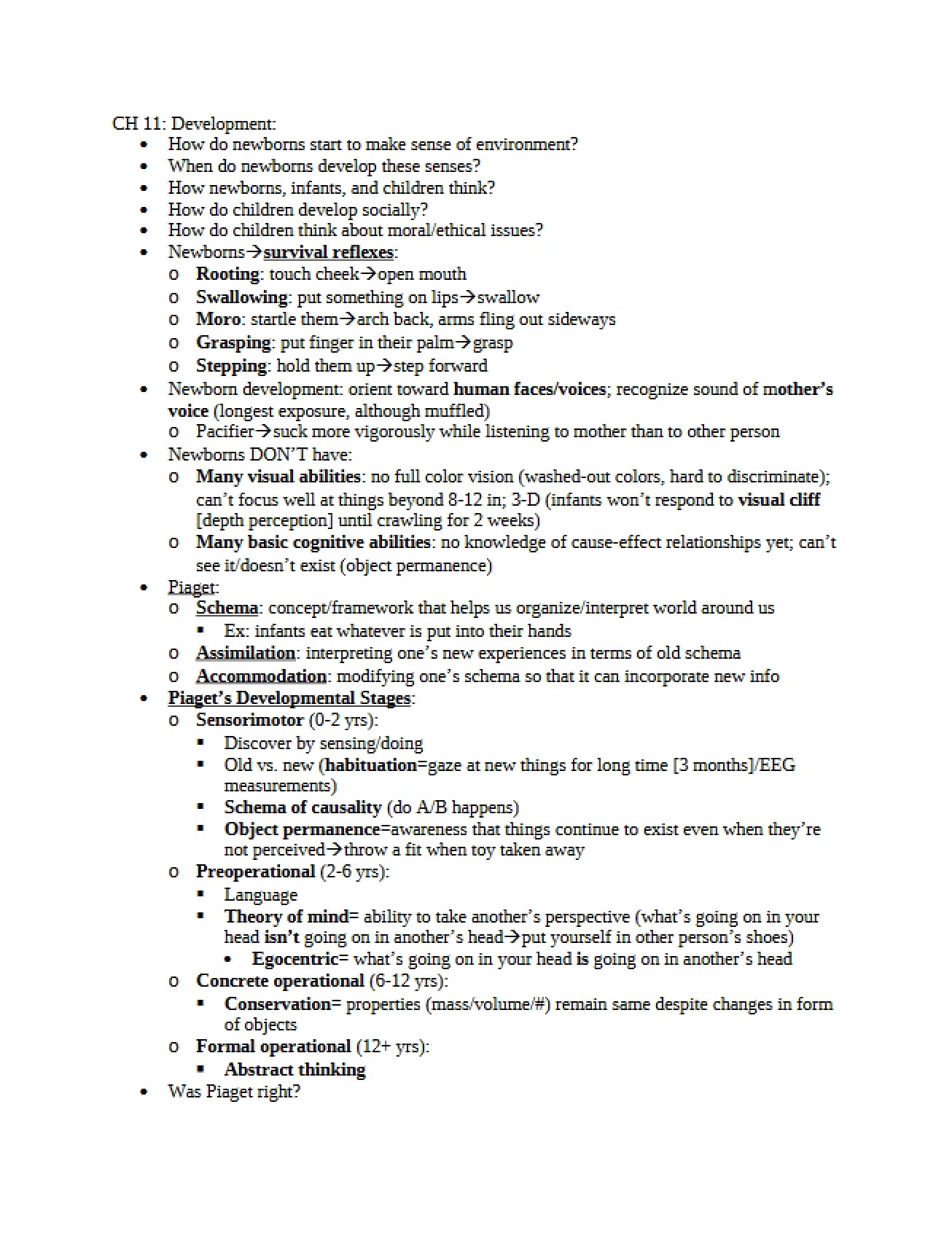 Chapter Eleven Developmental Psychology