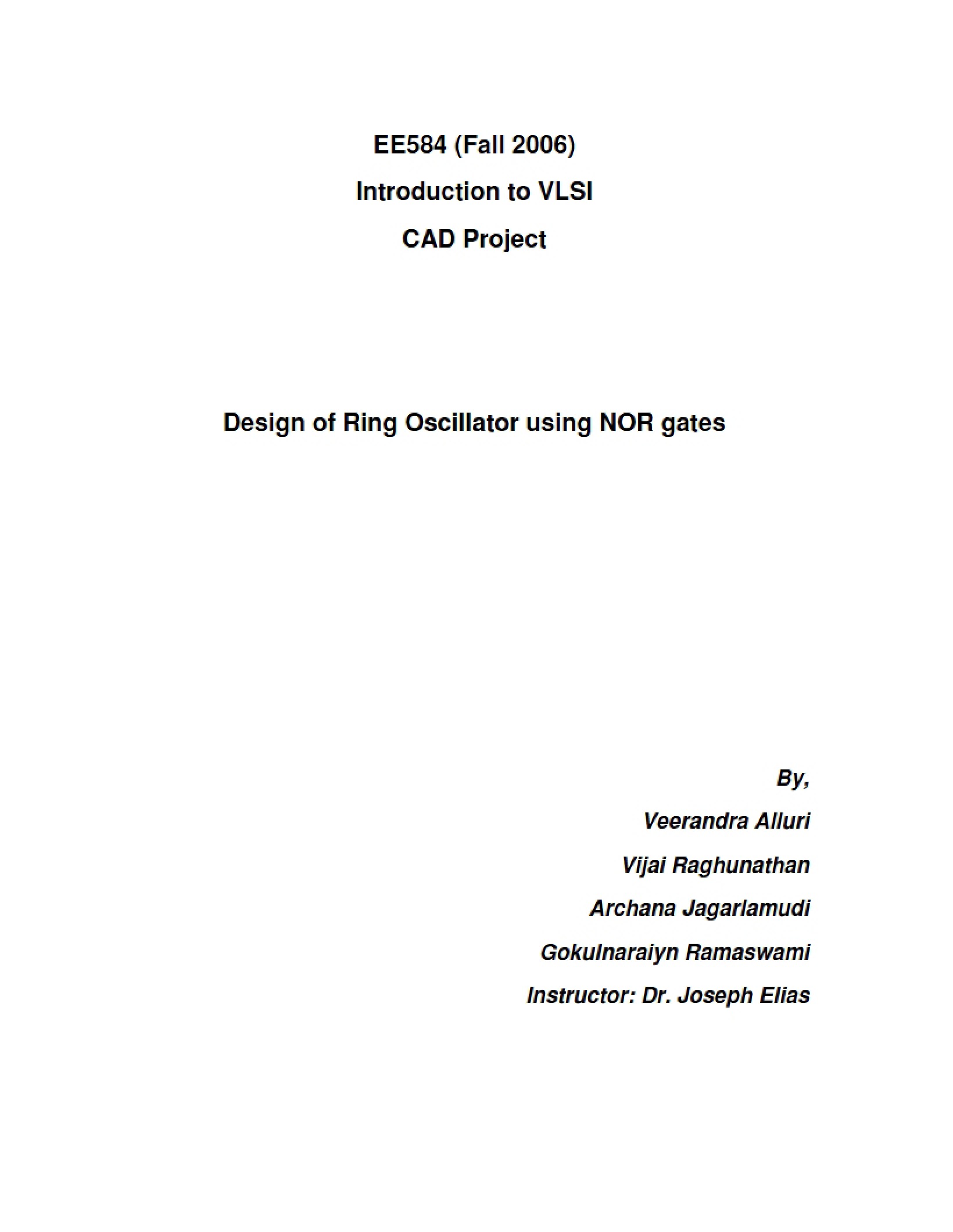 VLSI CAD Project Introduction