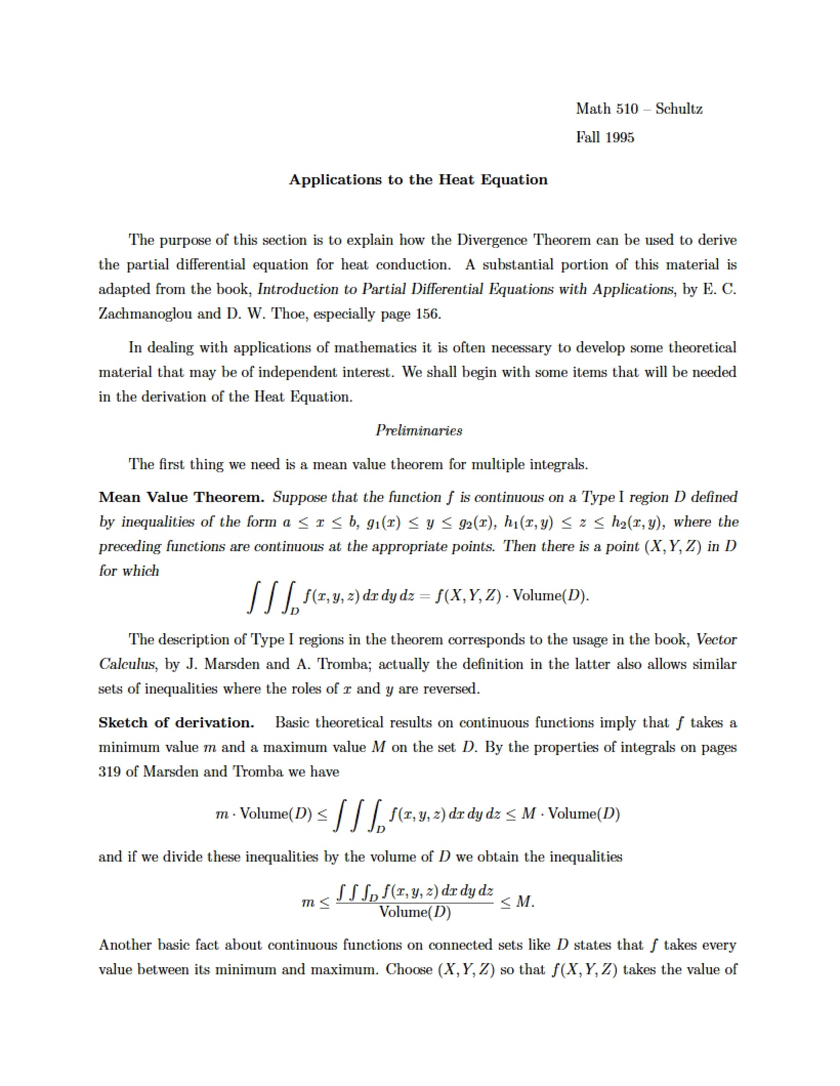 Heat Equation Applications