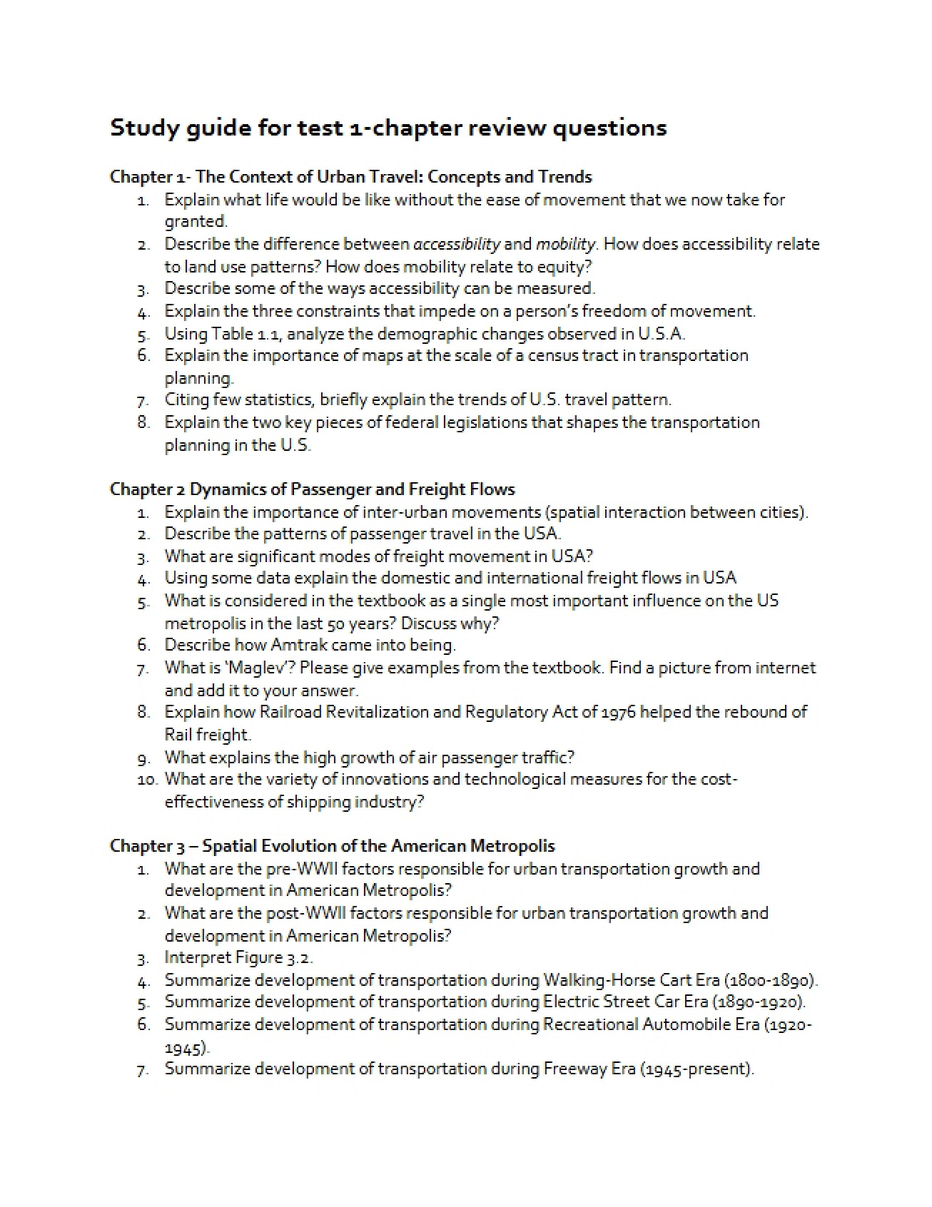 Test 1 Study Guide