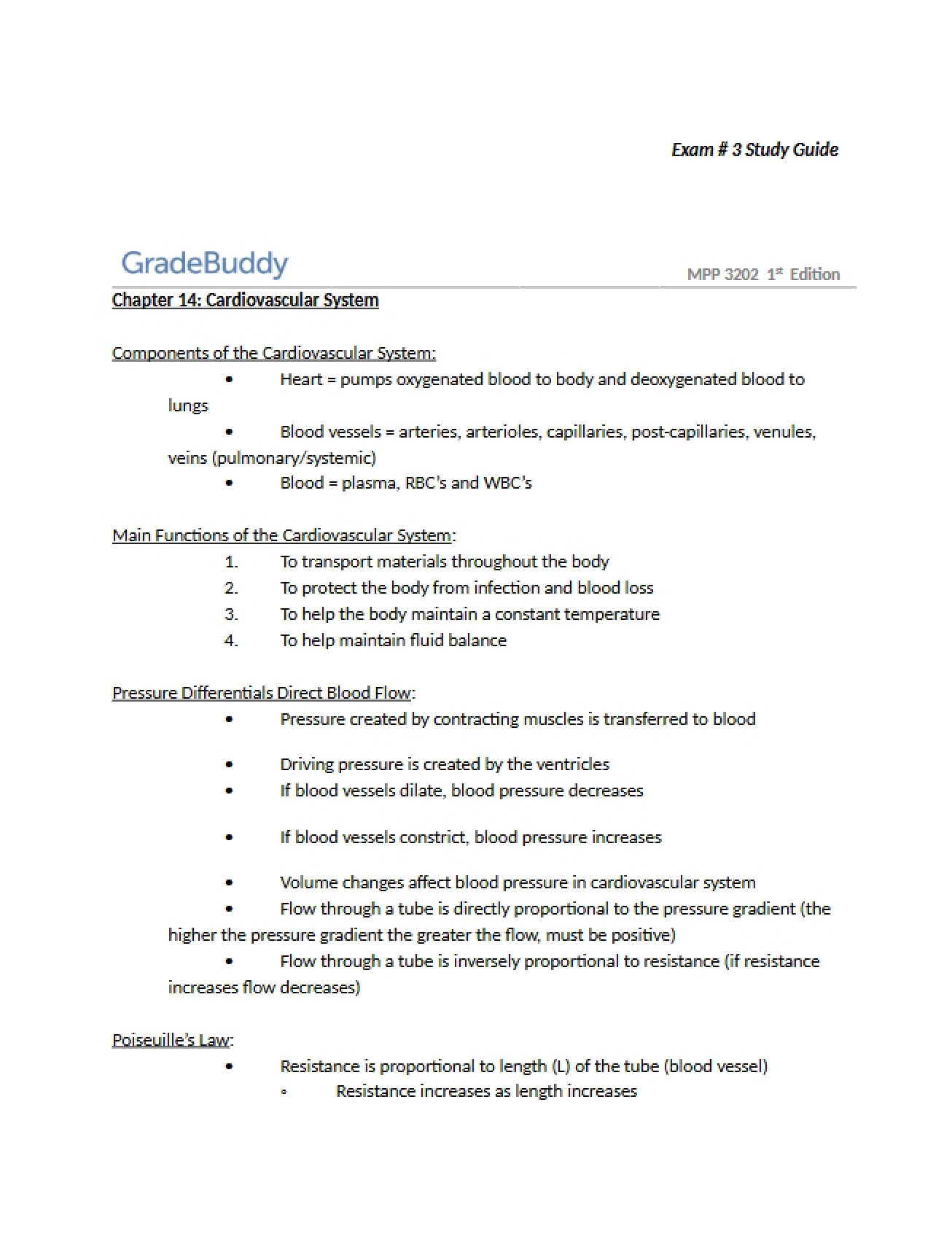 Study Guide for Exam 3
