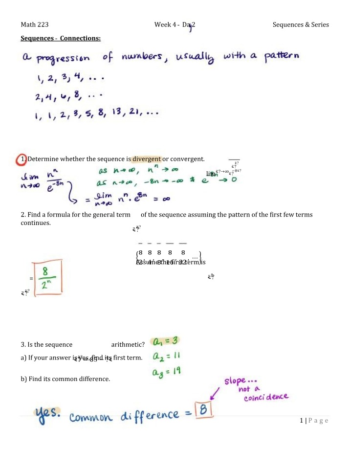 Week 4 Day 2 - Sequences and Series