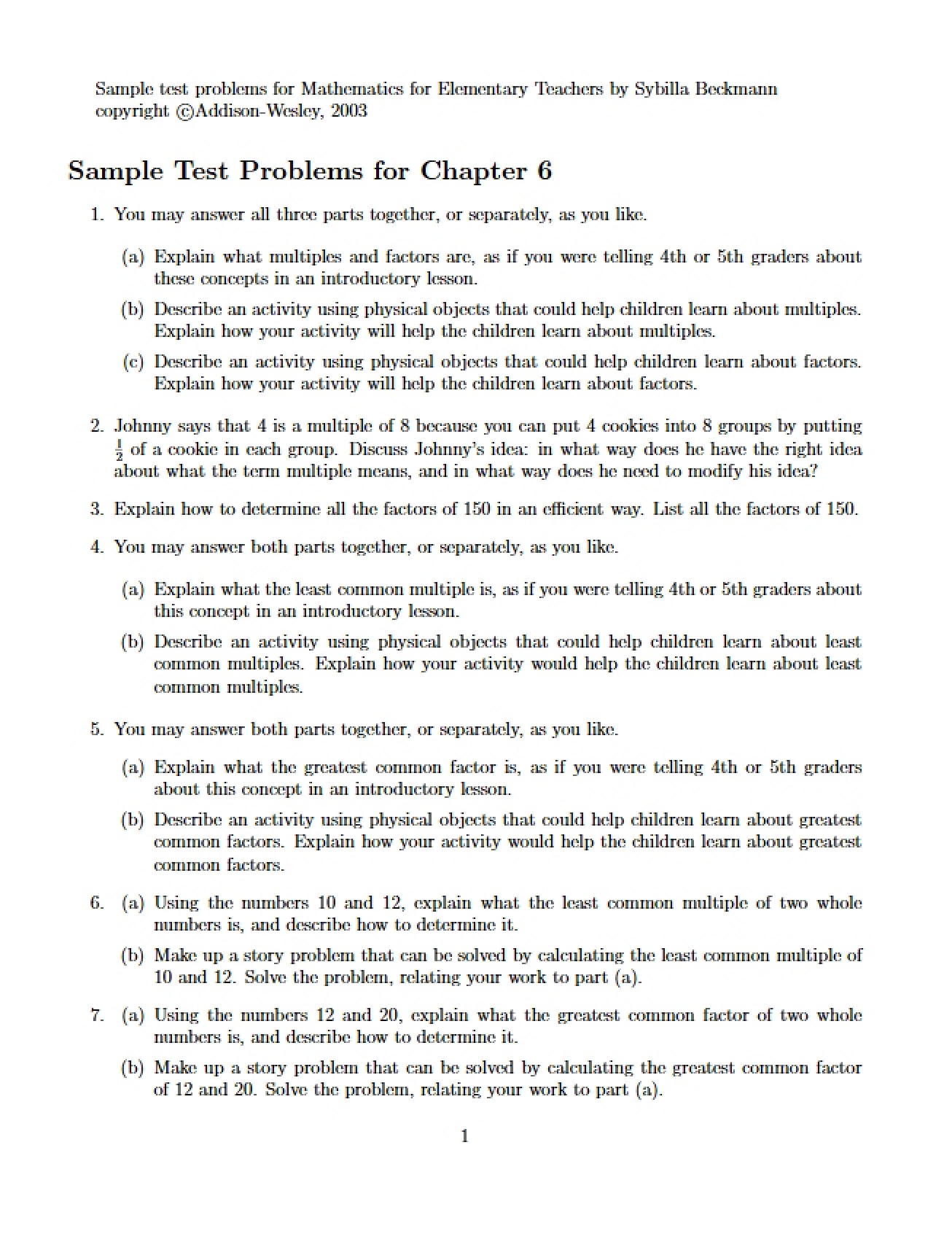 Instructional Problems 6