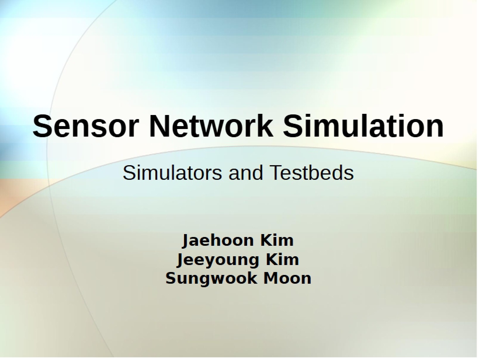 Simulation of Sensor Networks