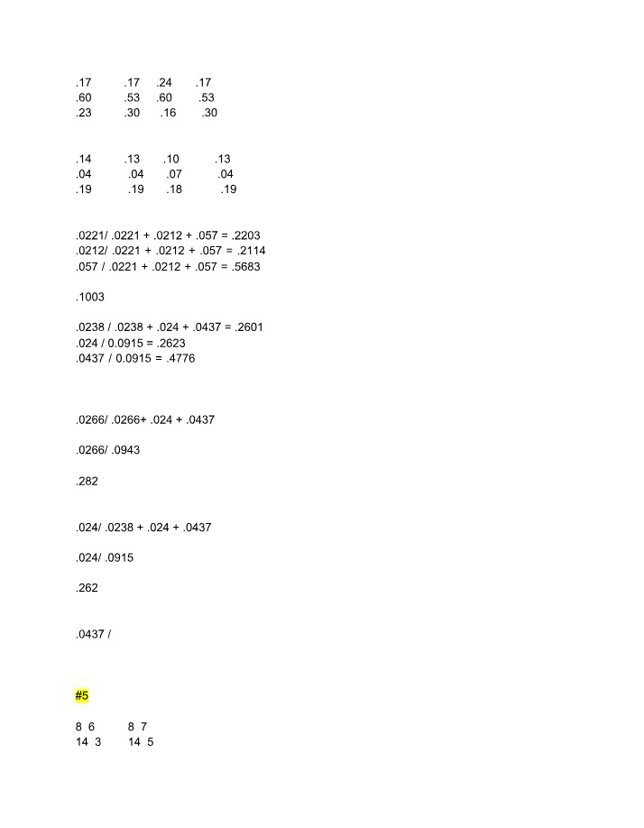 Mathematical Calculations and Equations