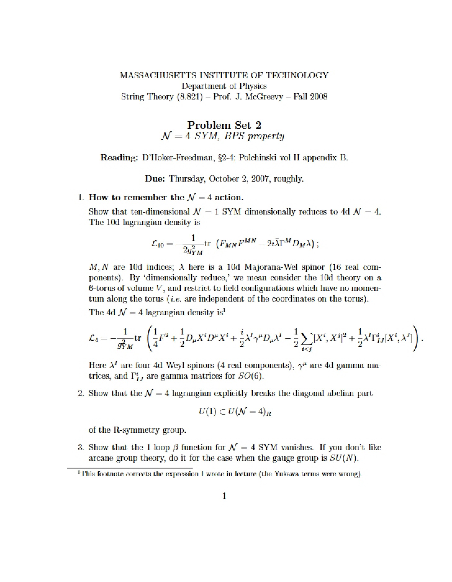 Second Problem Set