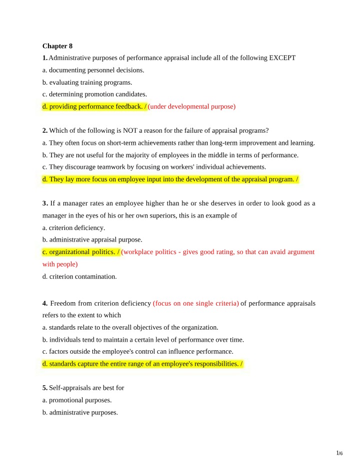 Key Factors for Administrative Purposes in Performance Appraisal