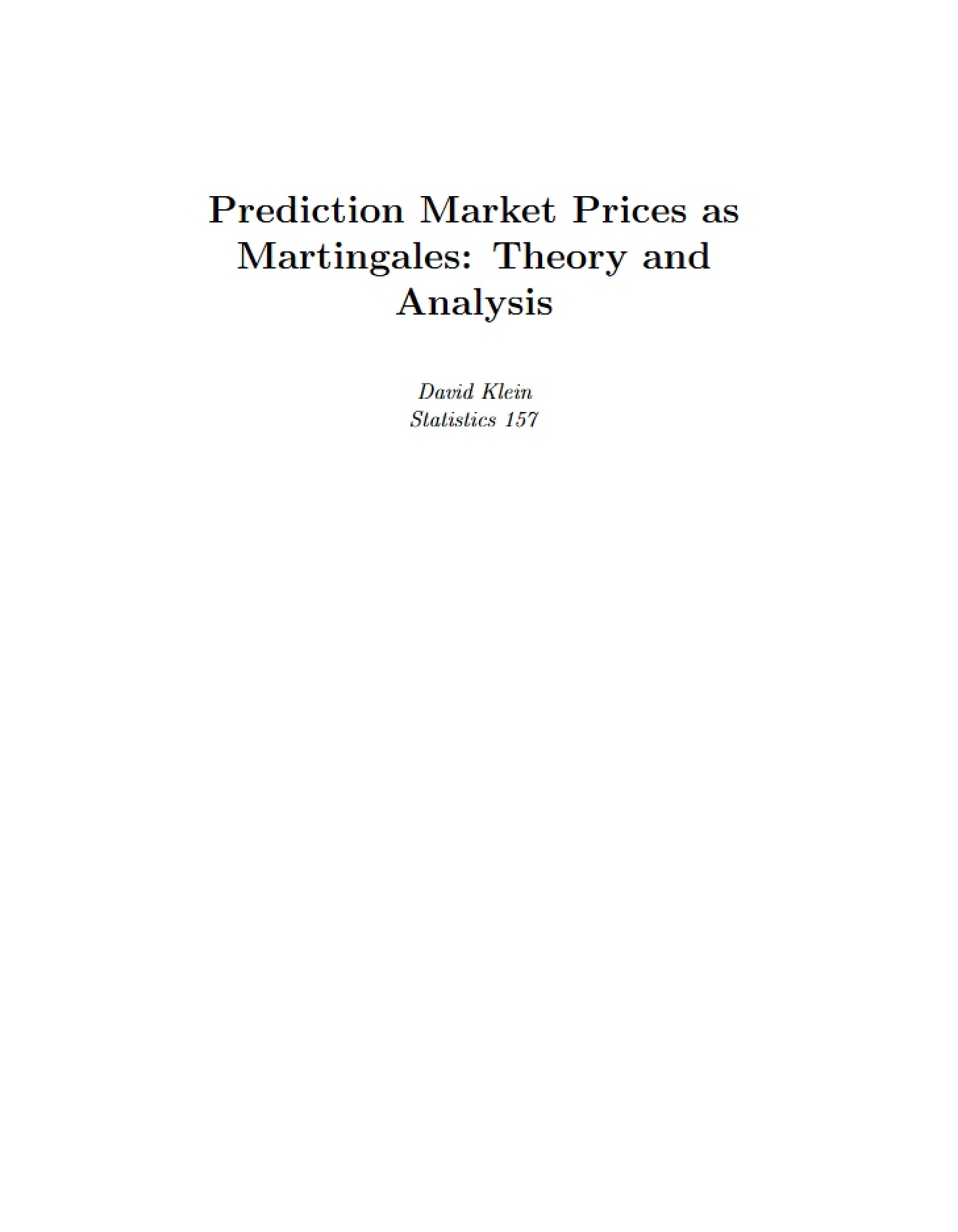 Markets for Prediction