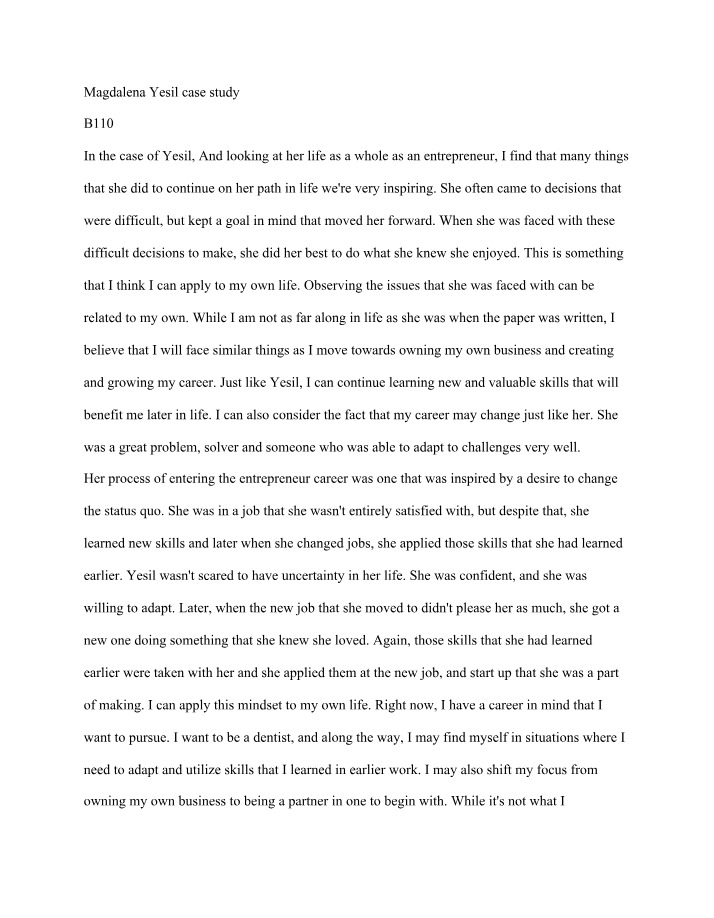 Case Study - Magdalena Yesil