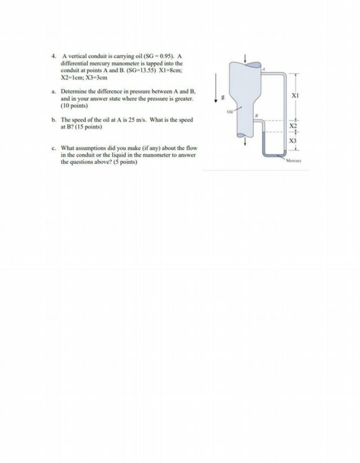 Pressure Difference and Flow in a Differential Mercury Manometer