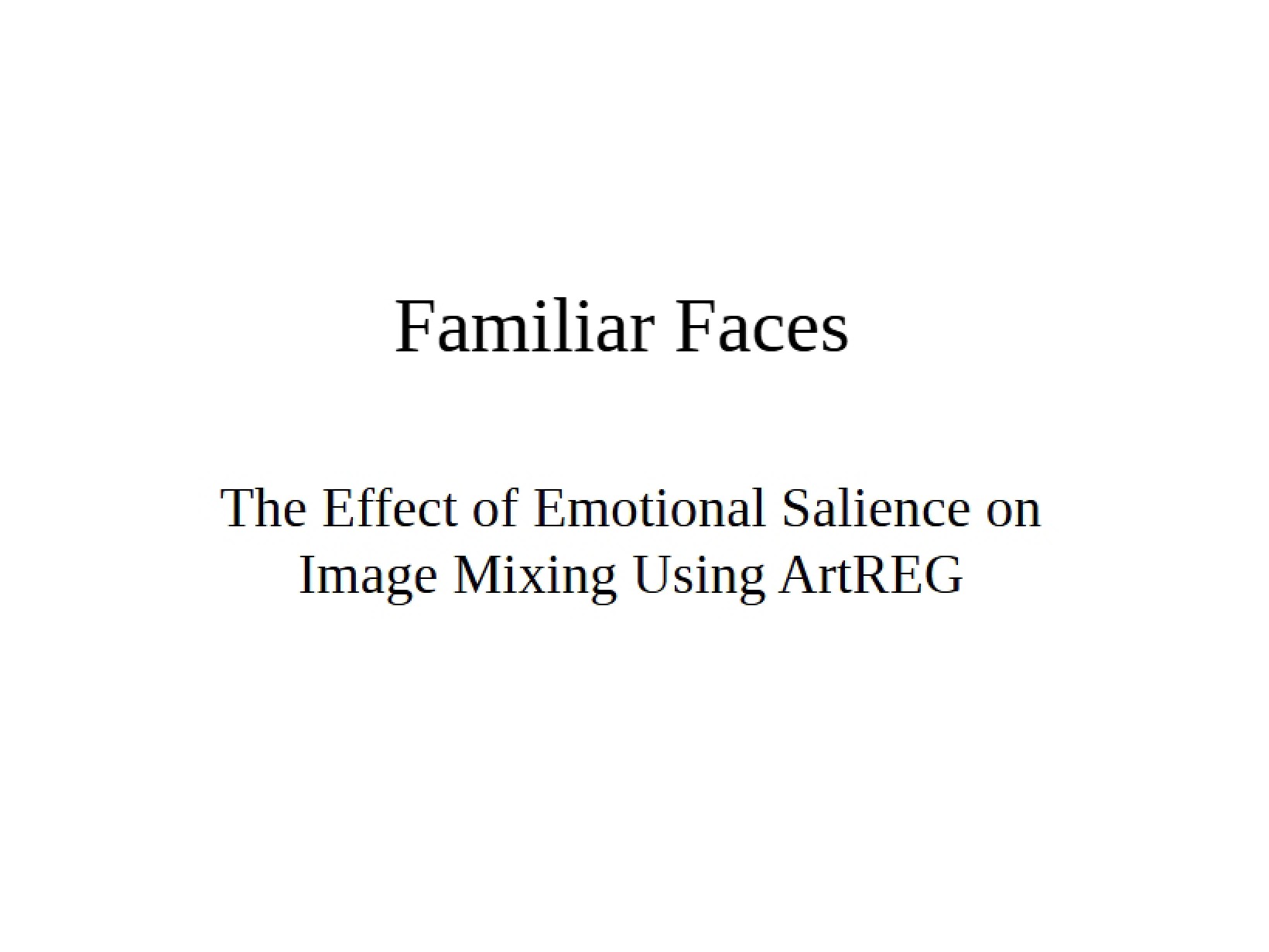Faces that are Familiar