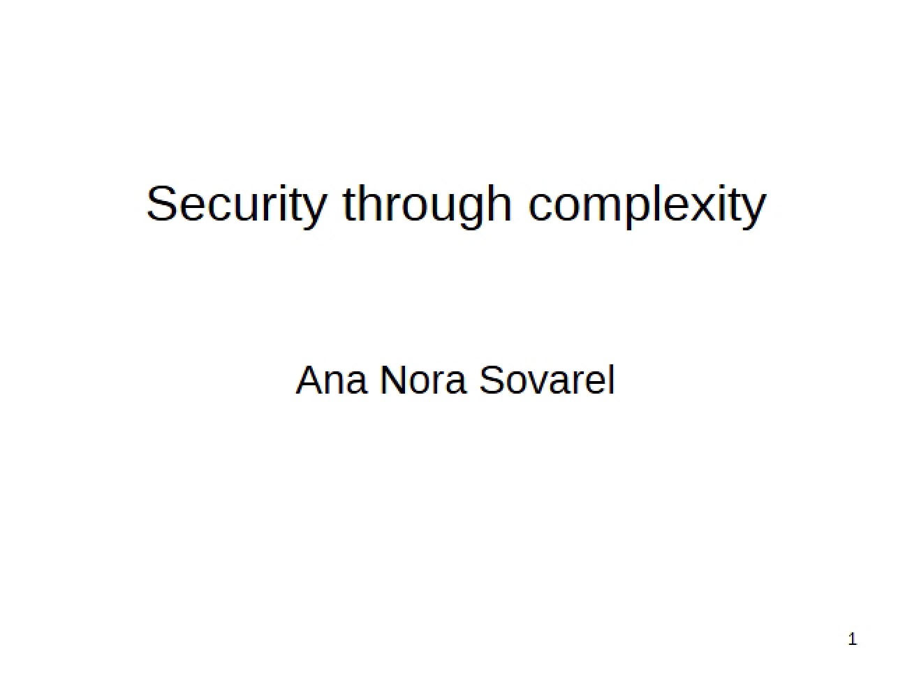 Complexity-Based Security