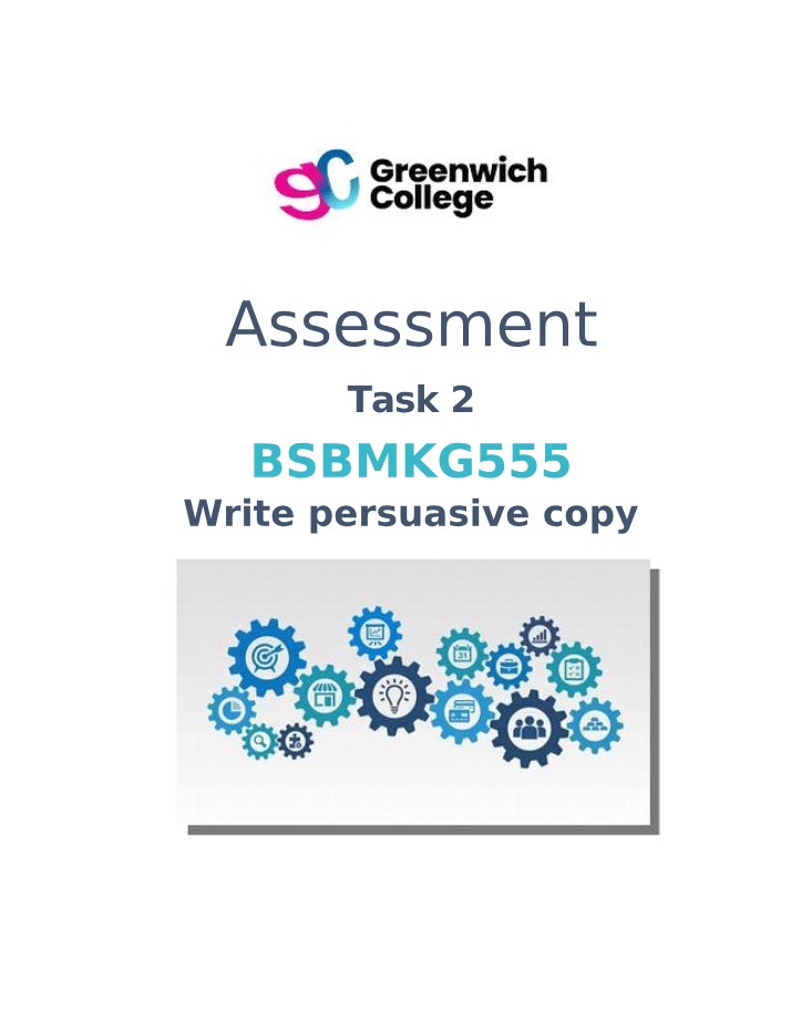 Write Persuasive Copy - BSBMKG555 Assessment Task 2