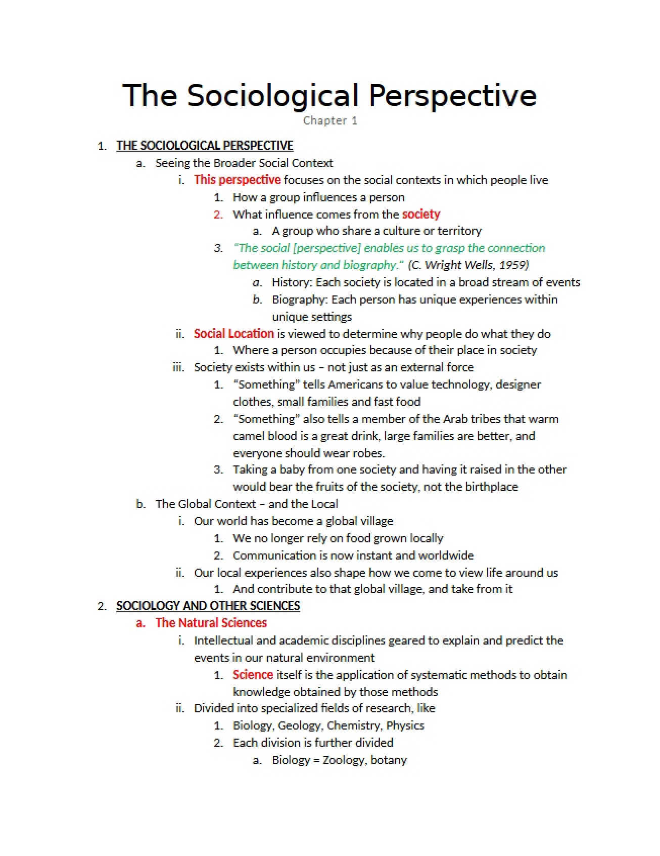 Introduction to the Sociological Perspective