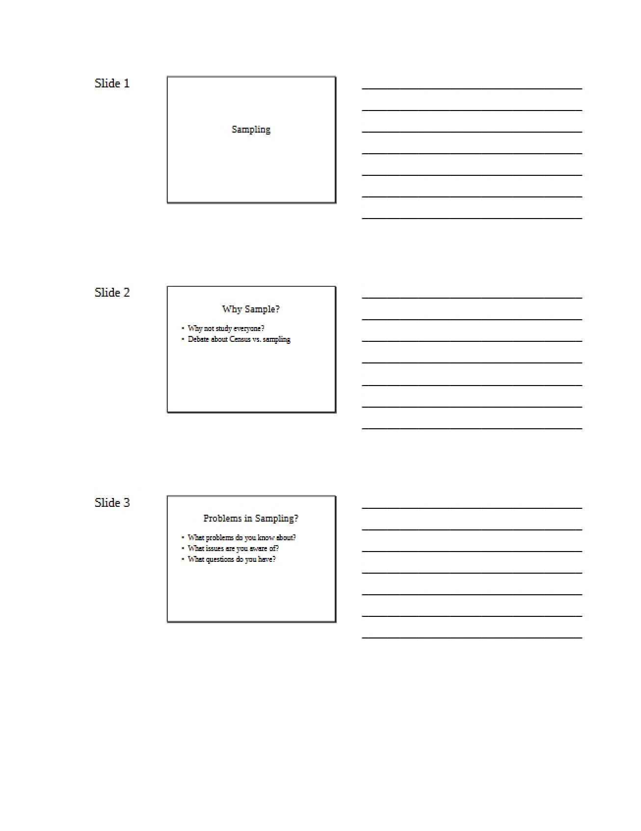 Slides on Sampling