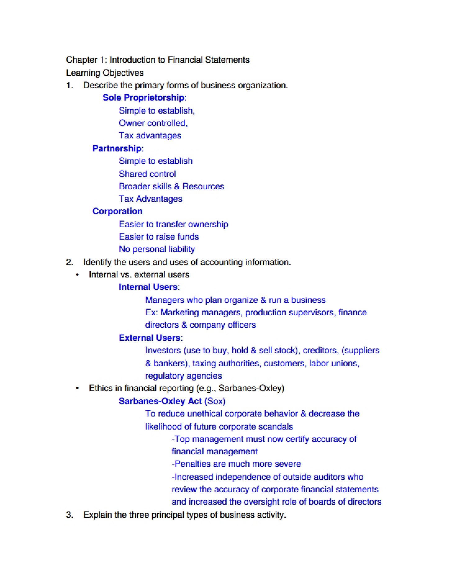 Chapter 1 Financial Statements Introduction