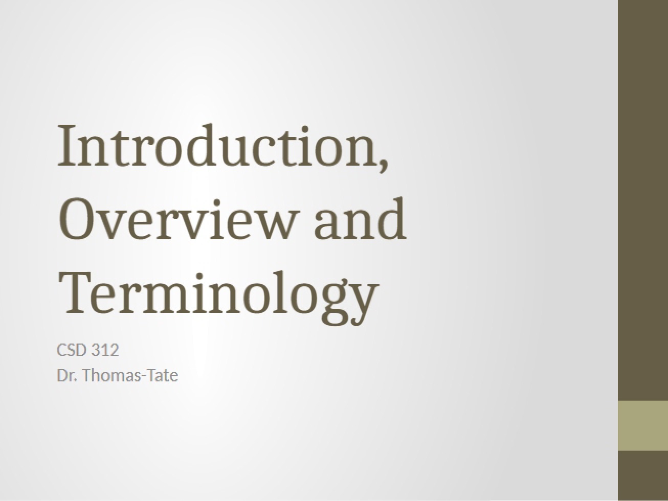 Terminology and Overview