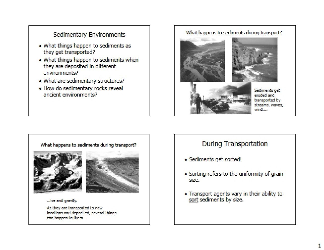 Characteristics of Sedimentary Environments