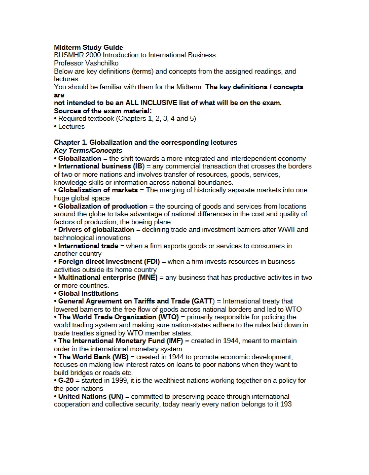 General Study Guide