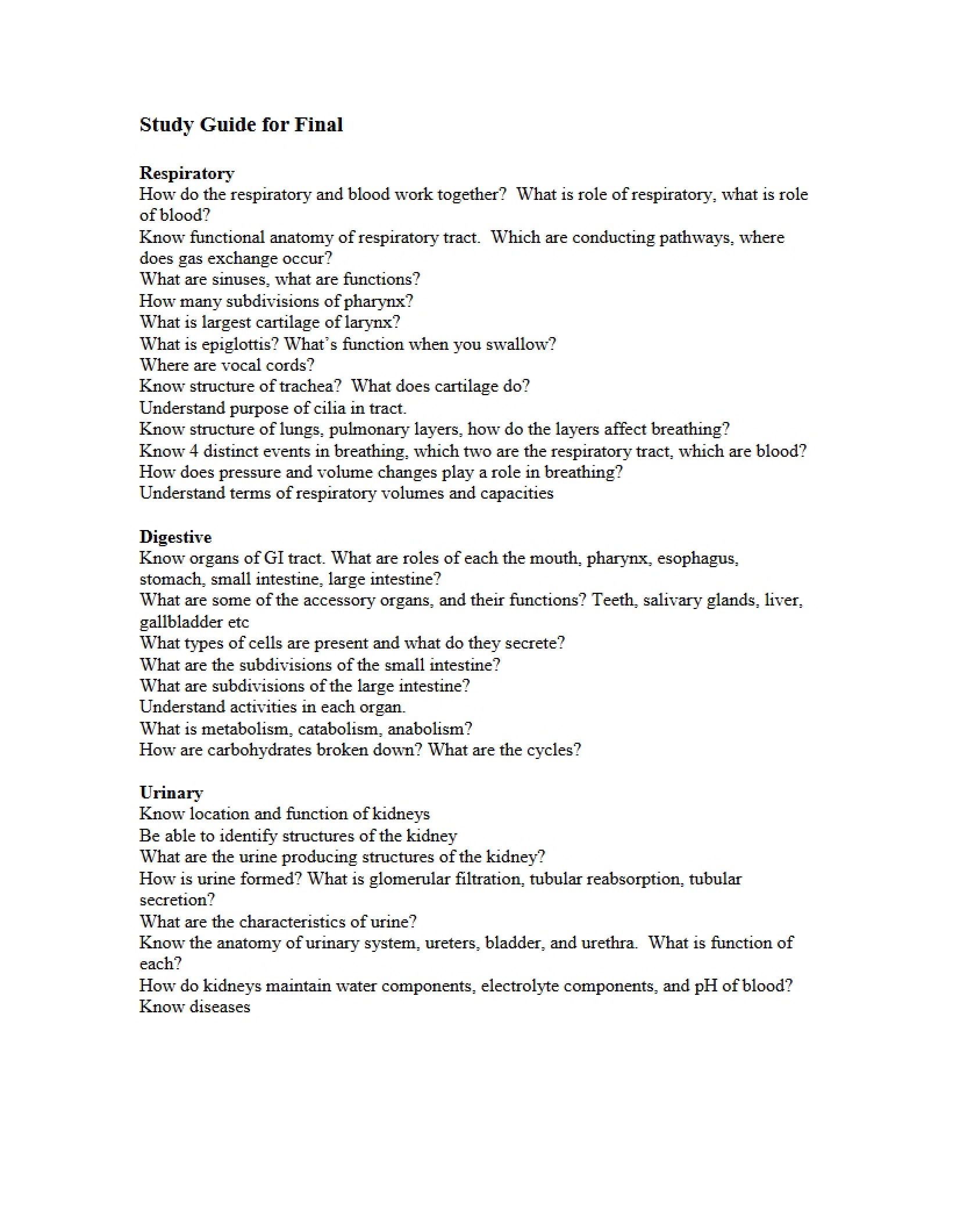 Final Exam Preparation Guide
