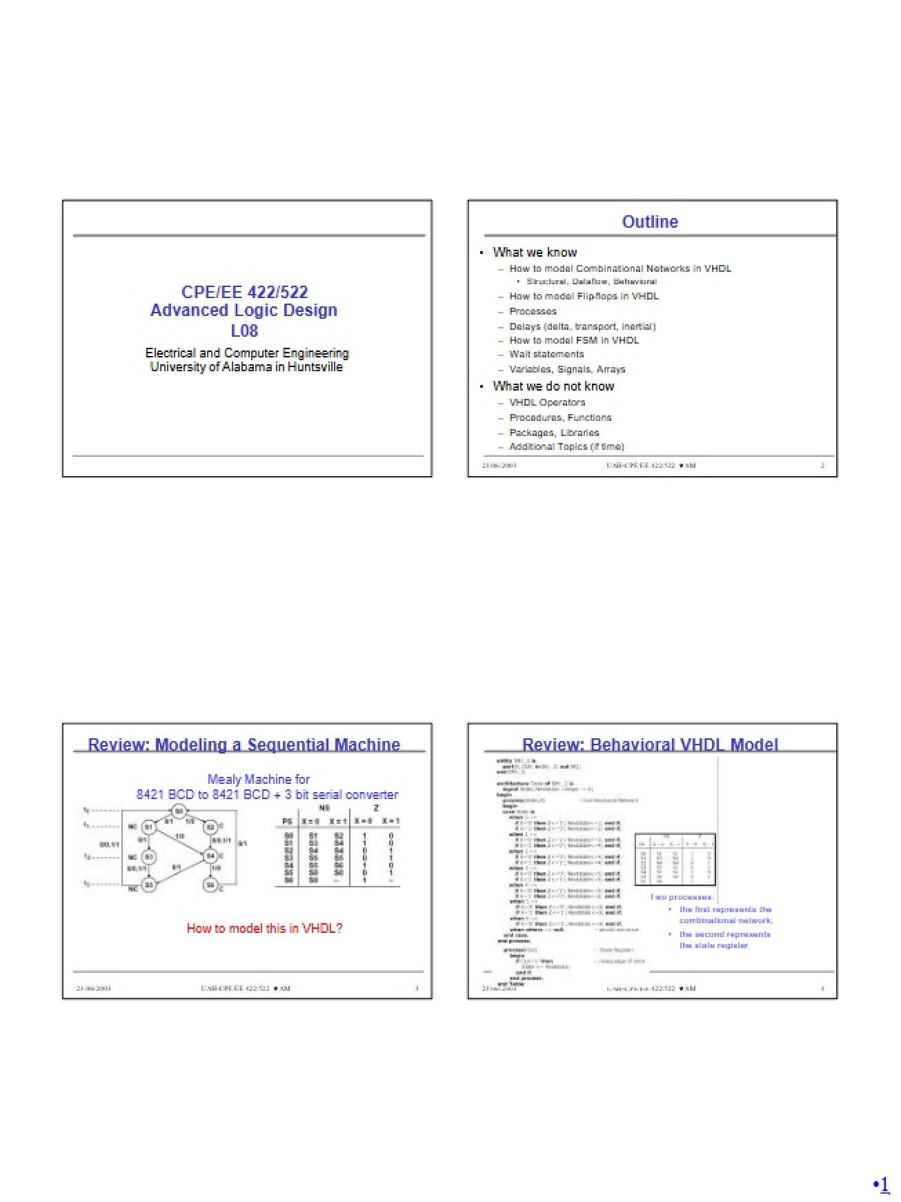 Advanced Logic Design Concepts