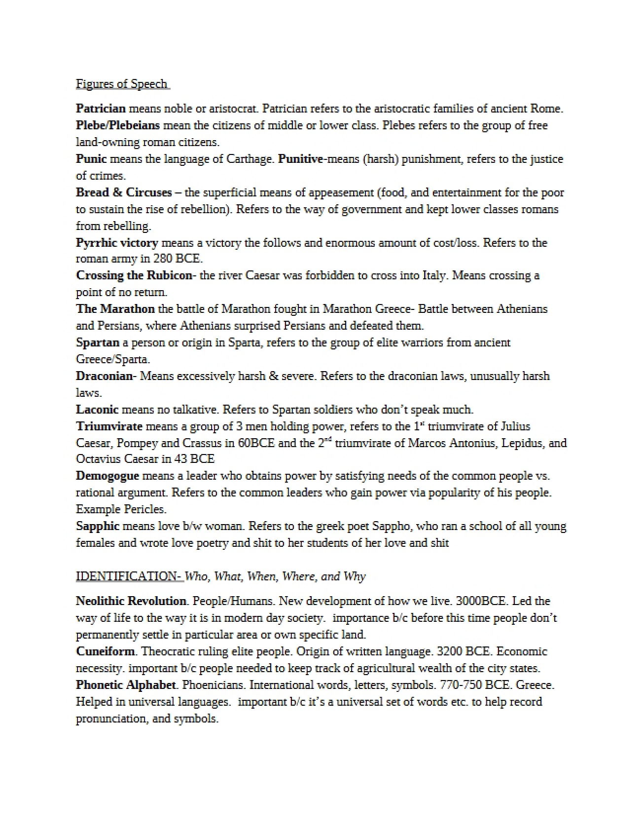 Western Civ Figures of Speech