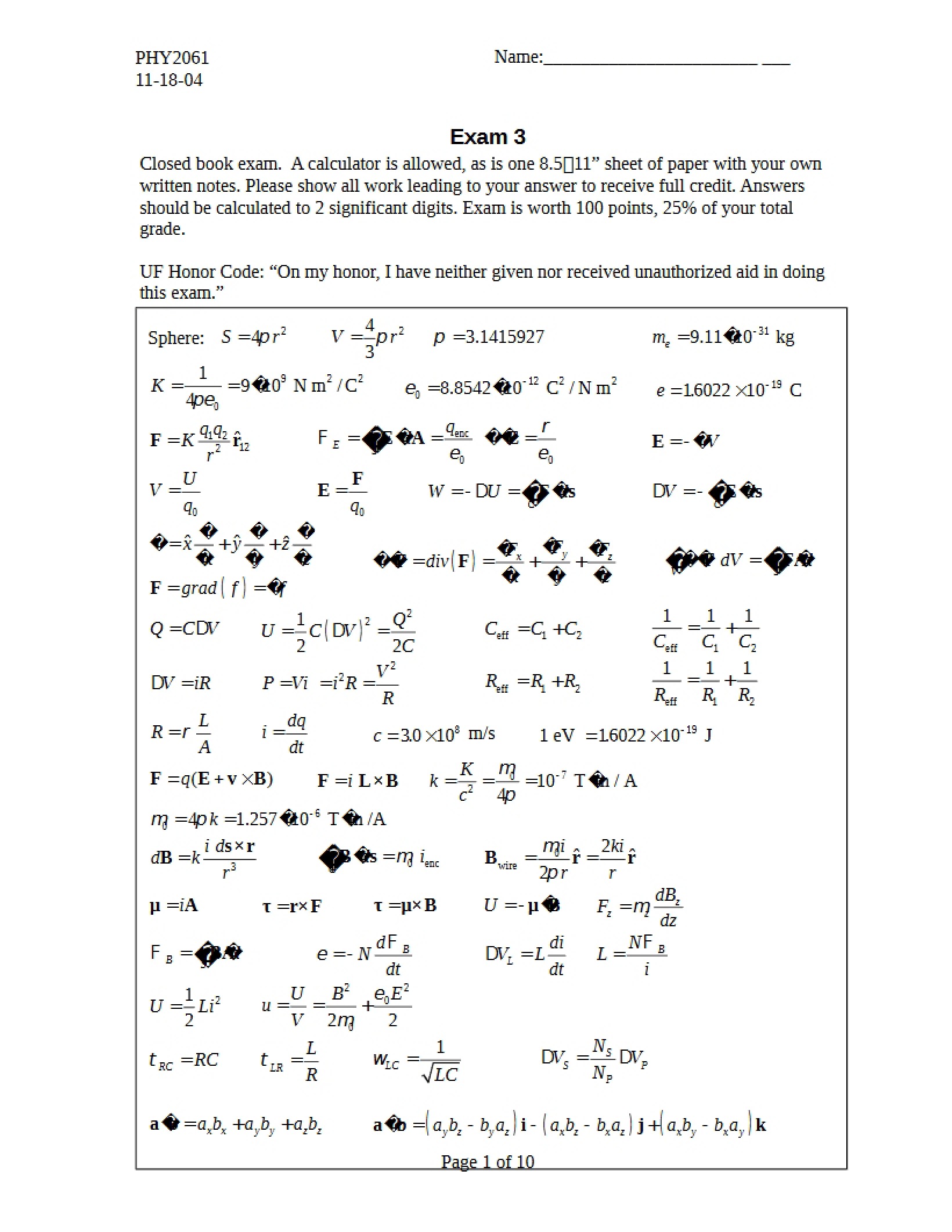 Third Examination